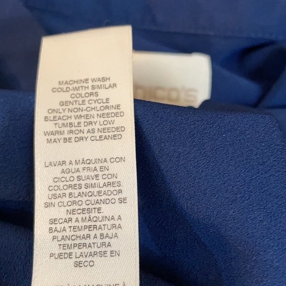 CHICO'S henley Navy Blue 3/4 button down Size Large 12 corpcore office business - Picture 8 of 8